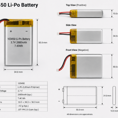 103450 Li-Po batterij met connector