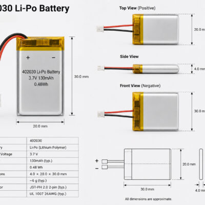 402030 Li-Po oplaadbare batterij 3.7V voor Wolf