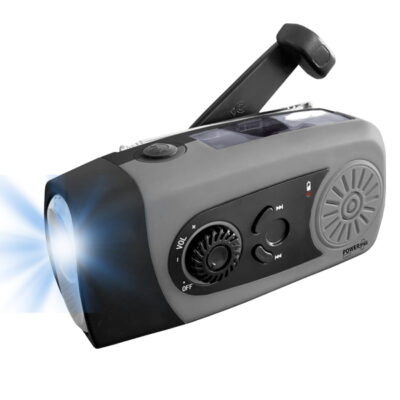 POWERplus Coyote | Dynamo Solar USB FM Scan Radio Noodradio Camping Radio | LED Zaklamp | Powerbank 2.500 mAh