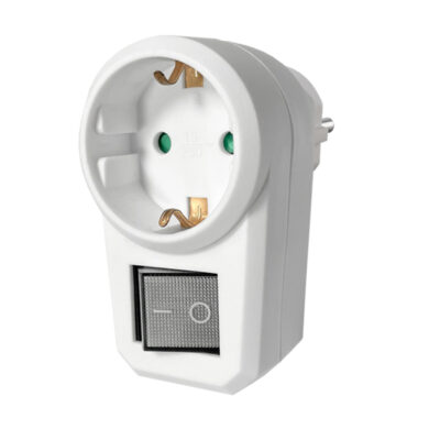 EcoSavers Doorvoerstekker met verlichte aan/uit schakelaar
